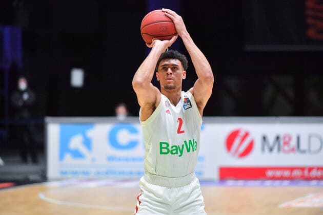 Chemnitz, Deutschland 14. Februar 2021: BBL - 2020 2021 - Niners Chemnitz vs. FC Bayern Muenchen Wade Baldwin (Bayern), Copyright: xFotostandx xDostmannx