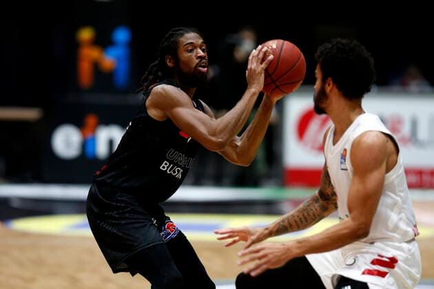 14.02.2021, easyCredit Basketball Bundesliga, BBL, Saison 2020 2021, Herren, Chemnitz Niners - FC Bayern München Basketball Marcus Thornton, Niners Chemnitz Chemnitz Messe Chemnitz Sachsen Germany