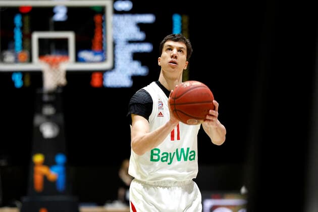 14.02.2021, easyCredit Basketball Bundesliga, BBL, Saison 2020 2021, Herren, Chemnitz Niners - FC Bayern München Basketball Vladimir Lucic, FC Bayern Basketball Chemnitz Messe Chemnitz Sachsen Germany