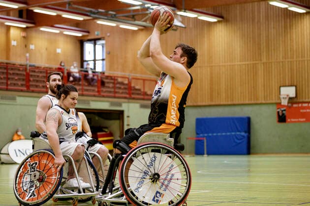 1. RBBL, ING Skywheelers Frankfurt vs. Hannover United, Frankfurt, Skywheelers Dome Frankfurt, 14.2.2021 Matthias Güntner (Hannover United), ING Skywheelers Frankfurt vs. Hannover United, Frankfurt, Skywheelers Dome Frankfurt, 14.2.2021 Copyright: xBEAUTIFULxSPORTS P.xGawlickx