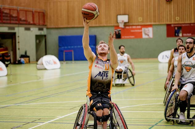 1. RBBL, ING Skywheelers Frankfurt vs. Hannover United, Frankfurt, Skywheelers Dome Frankfurt, 14.2.2021 Jan Sadler (Hannover United), ING Skywheelers Frankfurt vs. Hannover United, Frankfurt, Skywheelers Dome Frankfurt, 14.2.2021 Copyright: xBEAUTIFULxSPORTS P.xGawlickx