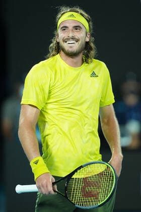 TENNIS AUSTRALIAN OPEN, Stefanos Tsitsipas of Greece reacts after defeating Rafael Nadal of Spain during their Men s singles quarter finals match against on Day 10 of the Australian Open at Melbourne Park in Melbourne, Wednesday, February 17, 2021. ( NO ARCHIVING, EDITORIAL USE ONLY, NO USE IN BOOKS WITHOUT CONSENT MELBOURNE VIC AUSTRALIA  Copyright: xDAVExHUNTx 20210218001521219578