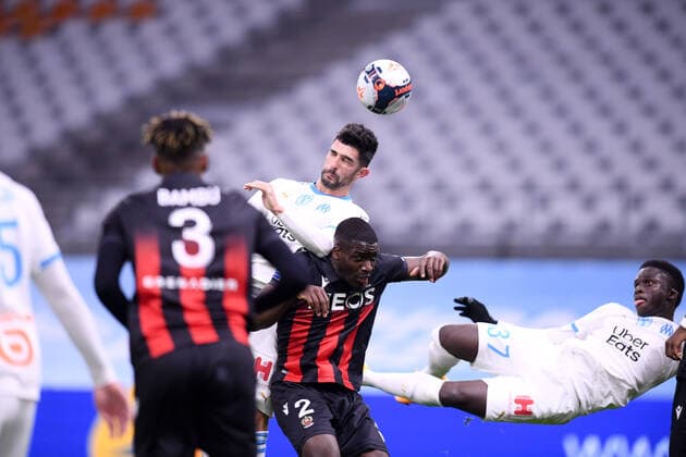 Fußball, Olympique Marseille - OGC Nizza 03 ALVARO GONZALEZ (OM) FOOTBALL : Marseille vs Nice - Ligue 1 Uber Eats - 17 02 2021 FEP Panoramic 