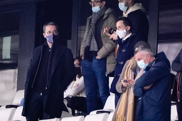 Pablo Longoria (directeur general delegue charge du football de l Olympique de Marseille) - Jacques Henri Eyraud (President de l Olympique de Marseille) FOOTBALL : Olympique de Marseille vs OGC Nice - Ligue 1 Uber Eats - Marseille - 17 02 2021 NorbertScanella PanoramiC 