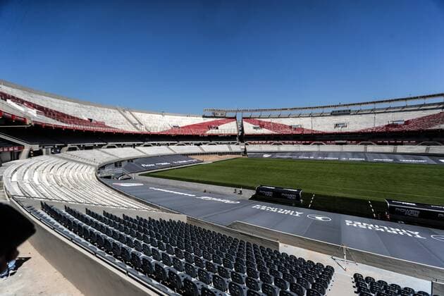 General photograph of El Monumental de River Plate during its remodeling, in Buenos Aires, Argentina, 18 February 2021. The Monumental opens its doors this Saturday to face Rosario Central, after several months of remodeling works. El Monumental of River Plate finalizes details to reopen its doors !ACHTUNG: NUR REDAKTIONELLE NUTZUNG!  Copyright: xJuanxIgnacioxRONCORONIx AME6730 0113407892st