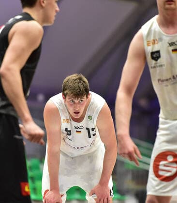 19.02.2021 - Basketball - Saison 2020 2021 - 2. Bundesliga Pro-A - 22. Spieltag: Nürnberg Falcons Basketball Club NBC - Kirchheim Knights - OGo - Jonathan Maier (13, Nürnberg Falcons BC NBC )