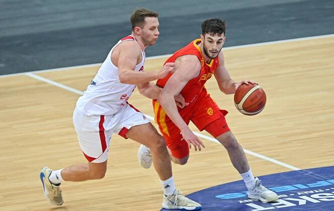 2021.02.19 Gliwice Koszykowka Mezczyzn Kwalifikacje Mistrzostw Europy FIBA EuroBasket 2022 Polska - Hiszpania N z Michal Sokolowski Foto Lukasz Sobala PressFocus 2021.02.19 Gliwice Basketball Men s FIBA EuroBasket 2022 Qualifiers Poland - Spain Michal Sokolowski Credit: Lukasz Sobala PressFocus NEWSPIX.PL --- Newspix.pl  20210219PF_LS397