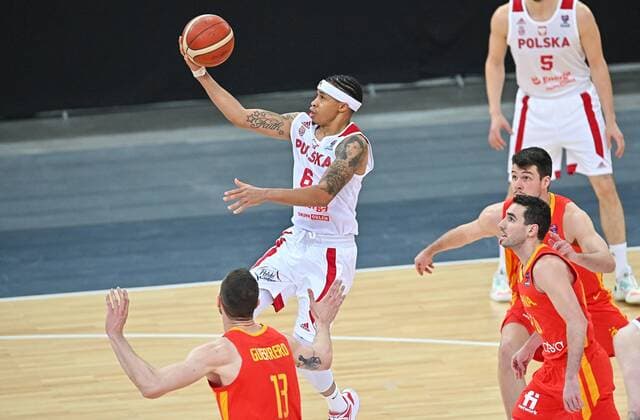 2021.02.19 Gliwice Koszykowka Mezczyzn Kwalifikacje Mistrzostw Europy FIBA EuroBasket 2022 Polska - Hiszpania N z A.J. Slaughter Foto Lukasz Sobala PressFocus 2021.02.19 Gliwice Basketball Men s FIBA EuroBasket 2022 Qualifiers Poland - Spain A.J. Slaughter Credit: Lukasz Sobala PressFocus NEWSPIX.PL --- Newspix.pl  20210219PF_LS212