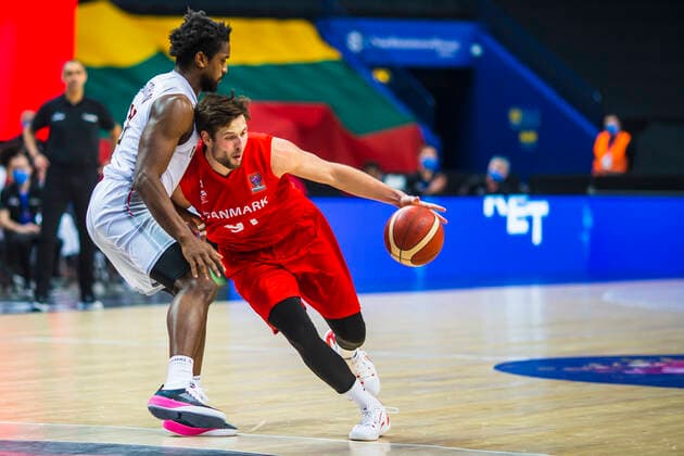 2021-02-20 Vilnius Lithuania. National teams of Belgium and Denmark play FIBA Eurobasket 2022 qualifier group C match in Vilnius on Saturday 20 of February 2022. Vilnius Lithuania KKF20210220_2947  Copyright: xKarolisxKavolelisx FIBA basketball Lithuania