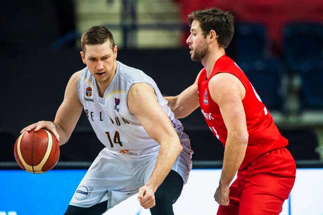 2021-02-20 Vilnius Lithuania. National teams of Belgium and Denmark play FIBA Eurobasket 2022 qualifier group C match in Vilnius on Saturday 20 of February 2022. Vilnius Lithuania KKF20210220_2904  Copyright: xKarolisxKavolelisx FIBA basketball Lithuania