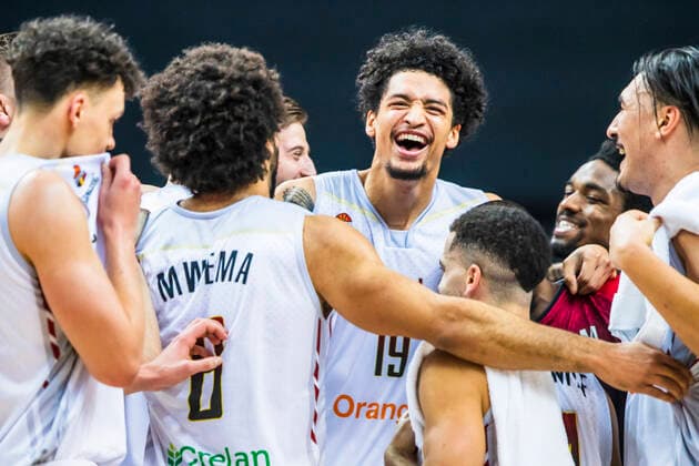 2021-02-20 Vilnius Lithuania. National teams of Belgium and Denmark play FIBA Eurobasket 2022 qualifier group C match in Vilnius on Saturday 20 of February 2022. Vilnius Lithuania KKF20210220_2957  Copyright: xKarolisxKavolelisx FIBA basketball Lithuania
