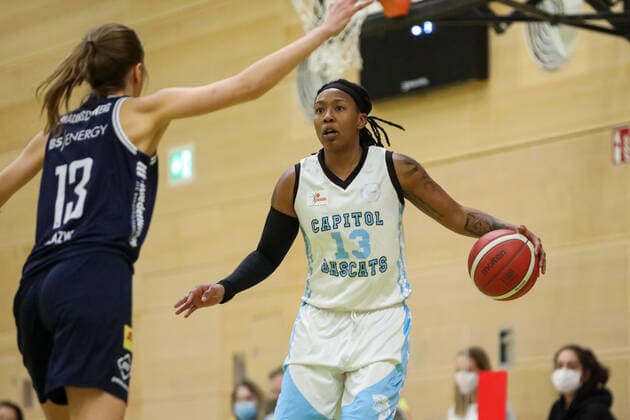 Capitol Bascats Duesseldorf gegen Eintracht Braunschweig LionPride, 20.02.2021 Marquita Lashae Waller ( 13, Capitol Bascats Duesseldorf); Capitol Bascats Duesseldorf gegen Eintracht Braunschweig LionPride am 20.02.2021, Duesseldorf. Copyright: xBEAUTIFULxSPORTS KennyxBeelex
