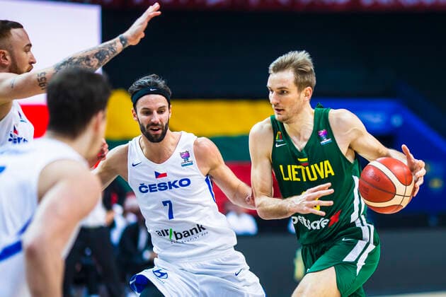 2021-02-20 Vilnius Lithuania. National teams of Czech Republic and Lithuania play FIBA Eurobasket 2022 qualifier group C match in Vilnius on Saturday 20 of February 2022. Vilnius Lithuania KKF20210220_3028  Copyright: xKarolisxKavolelisx FIBA basketball Lithuania