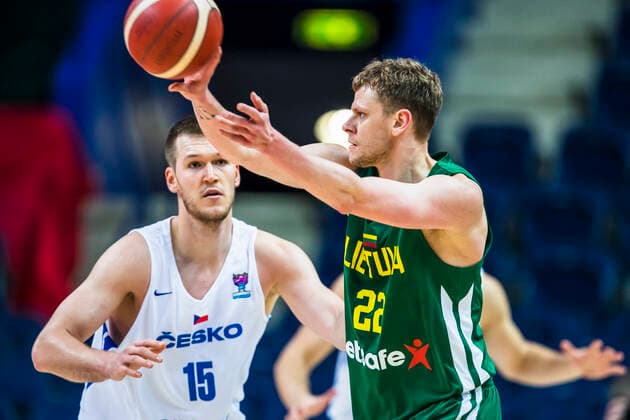 2021-02-20 Vilnius Lithuania. National teams of Czech Republic and Lithuania play FIBA Eurobasket 2022 qualifier group C match in Vilnius on Saturday 20 of February 2022. Vilnius Lithuania KKF20210220_3062  Copyright: xKarolisxKavolelisx FIBA basketball Lithuania