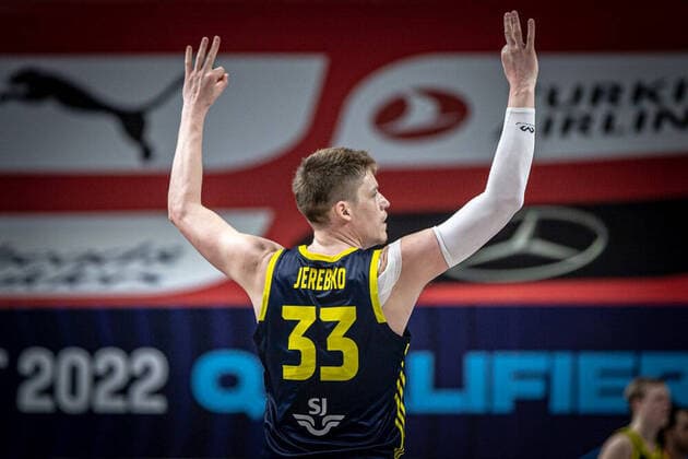 210220 Pa denna handoutbild fran Svensk Basket syns Sveriges Jonas Jerebko under EM-kvalmatchen i basket mellan Turkiet och Sverige den 20 februari 2021 i Istanbul. Copyright: SvenskxBasket BB210220ZF061