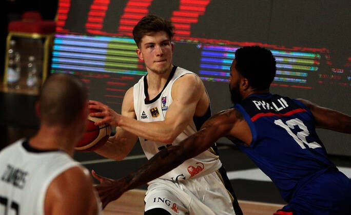 20.02.2021 Podgorica(Montenegro) Germany-Great Britain Eurobasket qualifiers men s basketball Bennet Hundt(C) Germany :Str