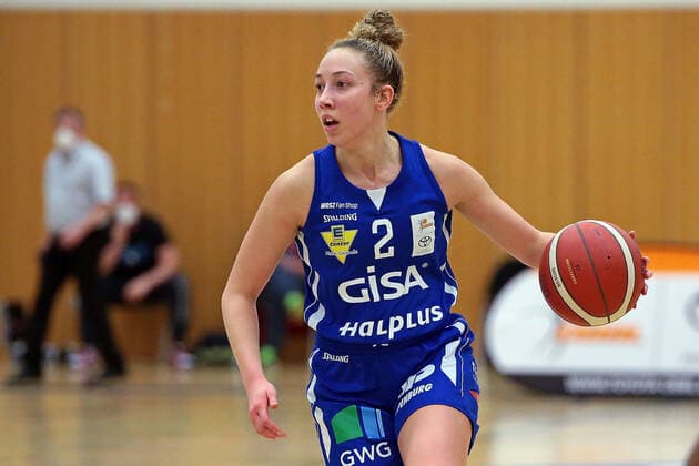 20.02.2021, xovx, Basketball Damen 1. Bundesliga, BC Pharmaserv Marburg - GISA Lions SV Halle Darien Huff (Gisa Lions SV Halle) Marburg Sporthalle Georg-Gaßmann-Stadion Hessen Deutschland (DE)