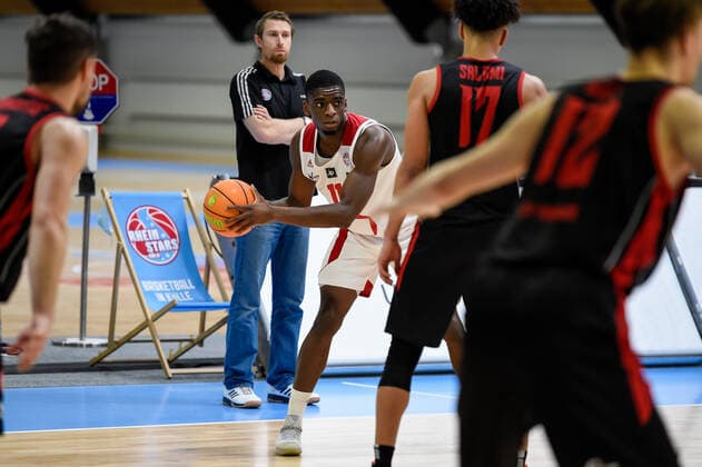 Barmer 2. Basketball Bundesliga ProB, Rheinstars Koeln vs. ETV Hamburg, 21.02.2021 Karl Mamady Dia (RheinStars Koeln 11), Barmer 2. Basketball Bundesliga ProB, Rheinstars Koeln vs. ETV Hamburg am 21.02.2021 in der Basketball Campus Koeln in Koeln (Nordrhein-Westfalen) Copyright: xBEAUTIFULxSPORTS Mueller-Laschetx