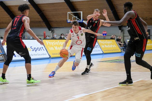Barmer 2. Basketball Bundesliga ProB, Rheinstars Koeln vs. ETV Hamburg, 21.02.2021 Thomas Michel (RheinStars Koeln 7), Barmer 2. Basketball Bundesliga ProB, Rheinstars Koeln vs. ETV Hamburg am 21.02.2021 in der Basketball Campus Koeln in Koeln (Nordrhein-Westfalen) Copyright: xBEAUTIFULxSPORTS Mueller-Laschetx