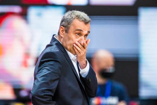 2021-02-22 Vilnius Lithuania. National teams of Belgium and Czech Republic play FIBA Eurobasket 2022 qualifier group C match in Vilnius on Monday 22 of February 2022. Vilnius Lithuania KKF20210222_3103  Copyright: xKarolisxKavolelisx FIBA basketball Lithuania