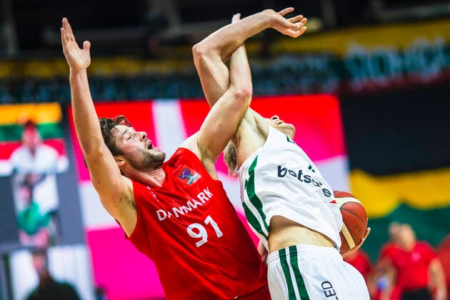2021-02-22 Vilnius Lithuania. National teams of Lithuania and Denmark play FIBA Eurobasket 2022 qualifier group C match in Vilnius on Monday 22 of February 2022. Vilnius Lithuania KKF20210222_3169  Copyright: xKarolisxKavolelisx FIBA basketball Lithuania