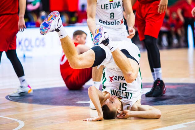 2021-02-22 Vilnius Lithuania. National teams of Lithuania and Denmark play FIBA Eurobasket 2022 qualifier group C match in Vilnius on Monday 22 of February 2022. Vilnius Lithuania KKF20210222_3145  Copyright: xKarolisxKavolelisx FIBA basketball Lithuania