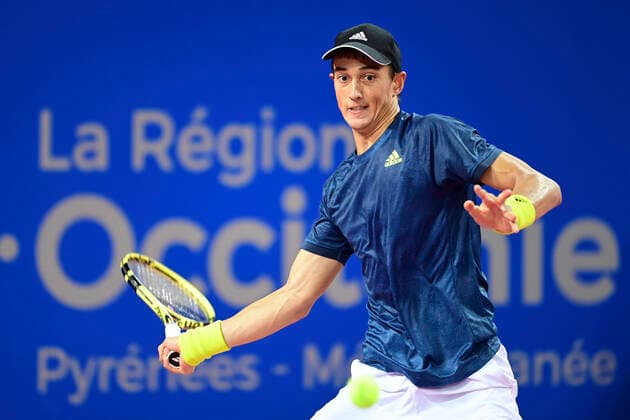 Antoine Hoang (Fra) TENNIS : Open Sud de France 2021 - Montpellier - 22 02 2021 JBAutissier Panoramic 