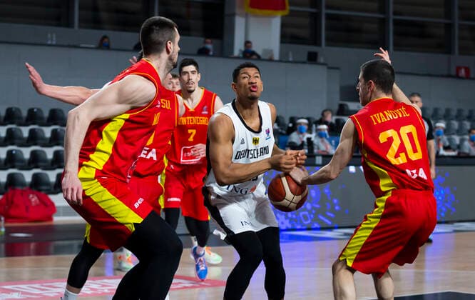 Karim Jallow of Germany, FIBA EuroBasket 2022 Qualifiers, 22 Februar, 22.02.2021 Montenegro vs Deutschland, Basketball, FIBA EuroBasket 2022 Qualifiers, 20 Februar, 22.02.2021 Podgorica Copyright: xEIBNER NikolaxKrsticx EP_EER