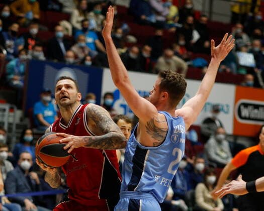 Russian Federation. Saint-Petersburg. Sibur Arena. Basketball. Euroleague 2020 2021, BC Zenit Saint Petersburg - BC Milan. Player of the Zenit basketball club Andrey Zubkov (20). MaksimxKonstantinov