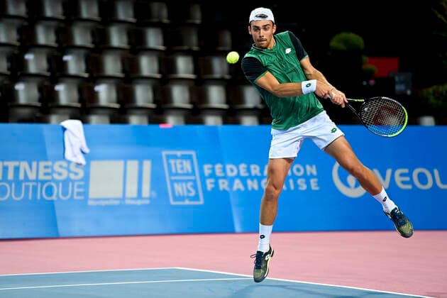 Benjamin Bonzi (Fra) TENNIS : Open Sud de France 2021 - Montpellier - 23 02 2021 JBAutissier Panoramic 