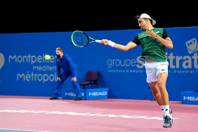 Benjamin Bonzi (Fra) TENNIS : Open Sud de France 2021 - Montpellier - 23 02 2021 JBAutissier Panoramic 