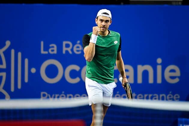 Benjamin Bonzi (Fra) TENNIS : Open Sud de France 2021 - Montpellier - 23 02 2021 JBAutissier Panoramic 