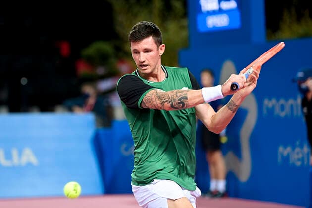 Dennis Novak (Aut) TENNIS : Open Sud de France 2021 - Montpellier - 23 02 2021 JBAutissier Panoramic 