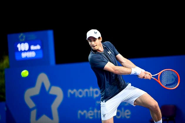 Andy Murray (Gbr) TENNIS : Open Sud de France 2021 - Montpellier - 23 02 2021 JBAutissier Panoramic 