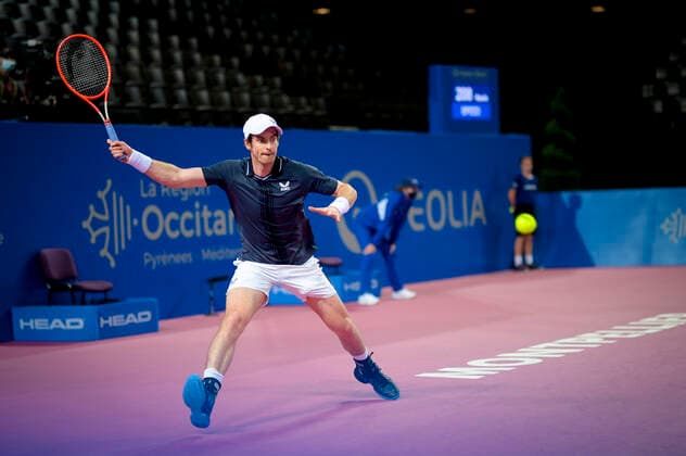 Andy Murray (Gbr) TENNIS : Open Sud de France 2021 - Montpellier - 23 02 2021 JBAutissier Panoramic 