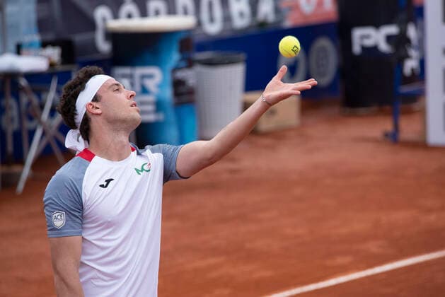 February 23, 2021, Cordoba Capital, Cordoba, Argentina: The Italian Marco Cecchinato (79) ITA. Tennis players Hugo Dellien (112) of Bolivia and Italian Marco Cecchinato (79) compete for the second round at the Cordoba Open. Cordoba Capital Argentina - ZUMAb196 20210223_zip_b196_049 Copyright: xDanielxBustosx