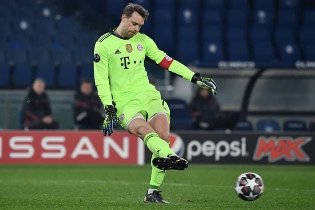 Manuel Neuer of FC Bayern Munchen in action during the Champions League round of 16 football match between SS Lazio and Bayern Munchen at stadio Olimpico in Rome (Italy), February, 23th, 2021. Photo Andrea Staccioli Insidefoto andreaxstaccioli