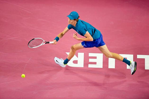 Jannik Sinner (Ita) TENNIS : Open Sud de France 2021 - Montpellier - 24 02 2021 JBAutissier Panoramic 