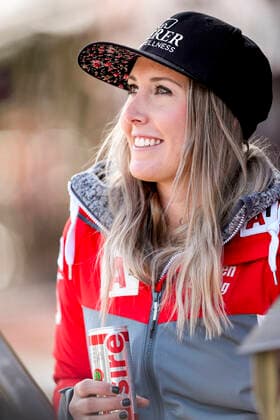 ALPINE SKIING - FIS WC Val di Fassa VAL DI FASSA,ITALY,24.FEB.21 - ALPINE SKIING - FIS World Cup, downhill, training, ladies. Image shows Cornelia Huetter (AUT). GEPAxpictures xPatrickxSteiner