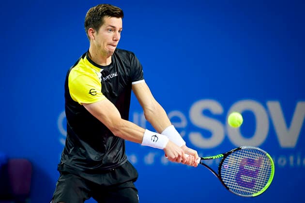 Aljaz Bedene (Slo) TENNIS : Open Sud de France 2021 - Montpellier - 24 02 2021 JBAutissier Panoramic 