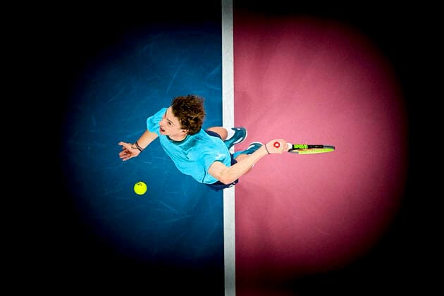 Sport Bilder des Tages Ugo Humbert (Fra) TENNIS : Open Sud de France 2021 - Montpellier - 24 02 2021 JBAutissier Panoramic 