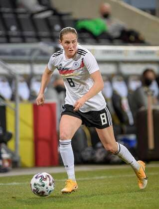Sydney Lohmann (GER) Aktion, Fussball Laenderspiel Frauen, Minitunier - Three Nations. One Goal, Deutschland (GER) - Belgien (BEL) 2:0, am 21.02.2021 in Aachen Deutschland. Â
