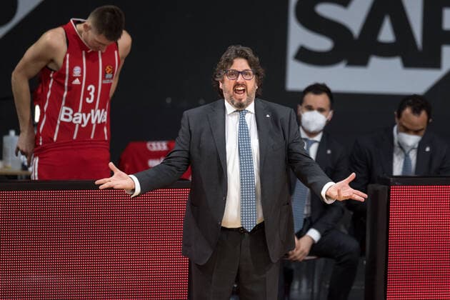 Basketball, Euroleague, FC Bayern München - Maccabi Tel Aviv. Im Bild Head Coach des FC Bayern München Andrea TRINCHIERI. München Audi Dome Bayern Deutschland Copyright: Passion2Press.dex xMarkusxFischerx