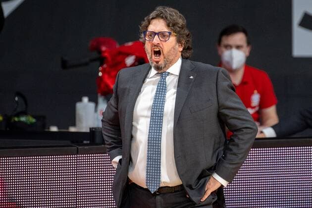 Head Coach Andrea Trinchieri (FC Bayern), FC Bayern Basketball vs. Maccabi Tel Aviv, EuroLeague, 25.02.2021 Muenchen Bayern Deutschland
