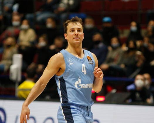 Russian Federation. Saint-Petersburg. Sibur Arena. Basketball. Regular Season, Euroleague 2020-2021, BC Zenit Saint Petersburg - BC Valencia. Player of the Zenit basketball club Kevin Pangos (4). MaksimxKonstantinov