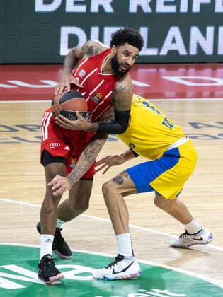 Bayerns 4 Dennis Jerome SEELEY. Basketball, FC Bayern - Tel Aviv, Euroleague, Saison 2020-2021, am 25.2.2021 in Muenchen, A U D I D O M E, Deutschland. Quelle Copyright Credit : Oryk HAIST