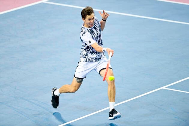 Egor Gerasimov (Blr) TENNIS : Open Sud de France 2021 - Montpellier - 26 02 2021 JBAutissier Panoramic 