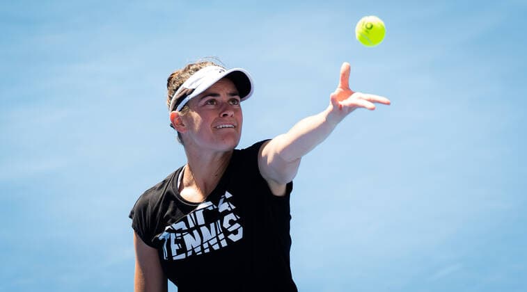 Sport Bilder des Tages February 26, 2021, DOHA, QATAR: Jennifer Brady of the United States during practice ahead of the 2021 Qatar Total Open WTA, Tennis Damen 500 tournament. DOHA QATAR - ZUMAa181 20210226_zaa_a181_008 Copyright: xRobxPrangex