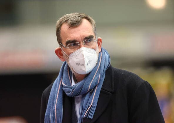 Andreas Thiel, Torwartlegende und Vorsitzender der Frauen-Handball-Bundesliga wird am 3. Maerz 60 Jahre, TSV Bayer Leverkusen vs. SV Buxtehude, Handball, 1. Bundesliga Frauen, 20. Spieltag, 26.02.2021, TSV Bayer Leverkusen vs. SV Buxtehude, Handball, 1. Bundesliga Frauen, 20. Spieltag, 26.02.2021 Leverkusen Copyright: xJoergxNiebergall Eibner-Pressefox EP_JNL