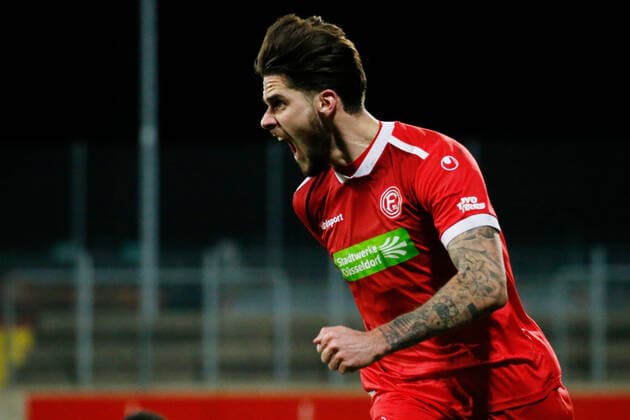 Dusseldorf, Deutschland 26. Februar 2021: Regionalliga West - 2020 2021 - Fortuna Duesseldorf U23 vs. RW Essen Lex-Tyger Lobinger (Fortuna Duesseldorf U23) jubelt nach seinem Tor zum 2:0 Paul-Janes-Stadion Nordrhein Westfalen Copyright: xFotostandx xvanxderxVeldenx